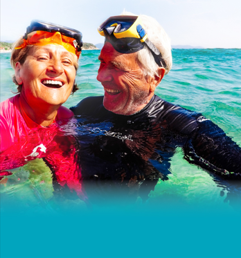 Active retirees enjoying time in the water